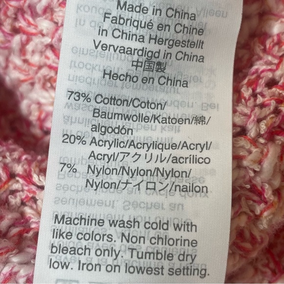 J.Crew Knitted Cardigan Sweater Heather Red White Fringe Pockets Size Small - Picture 8 of 13